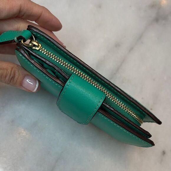 Coach Wallet Leather Cross Grain Snap Closure Compact Wallet - Picture 8 of 16